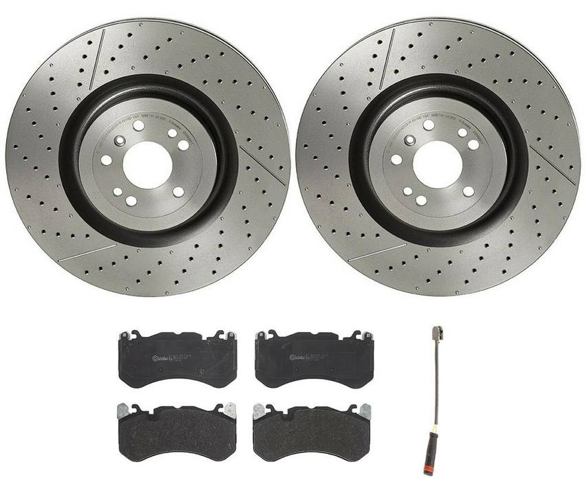 Mercedes Brakes Kit - Brembo Pads and Rotors Front (390mm) (Low-Met) 1715400617 - Brembo 3802855KIT